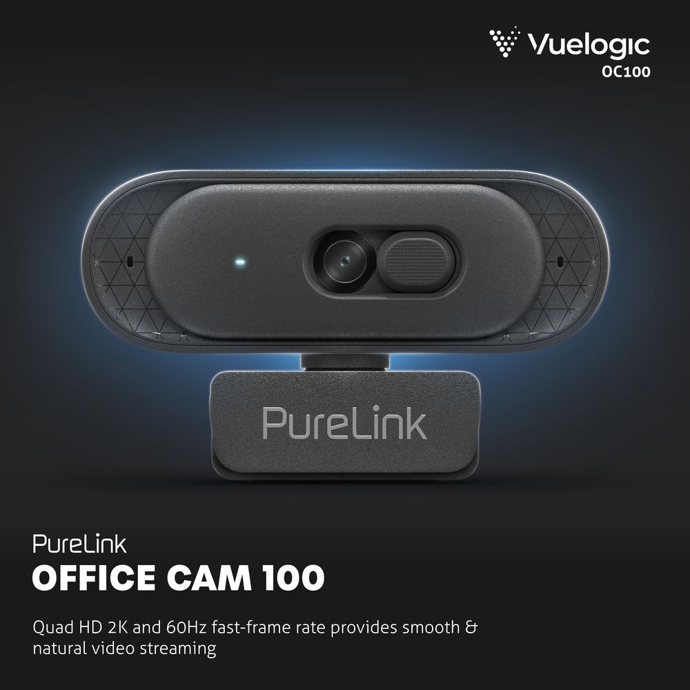 PureLink VL-OC100 - 2K Quad HD Web-Kamera - Dual-Mikrofon - Schwarz - für Huddle Rooms