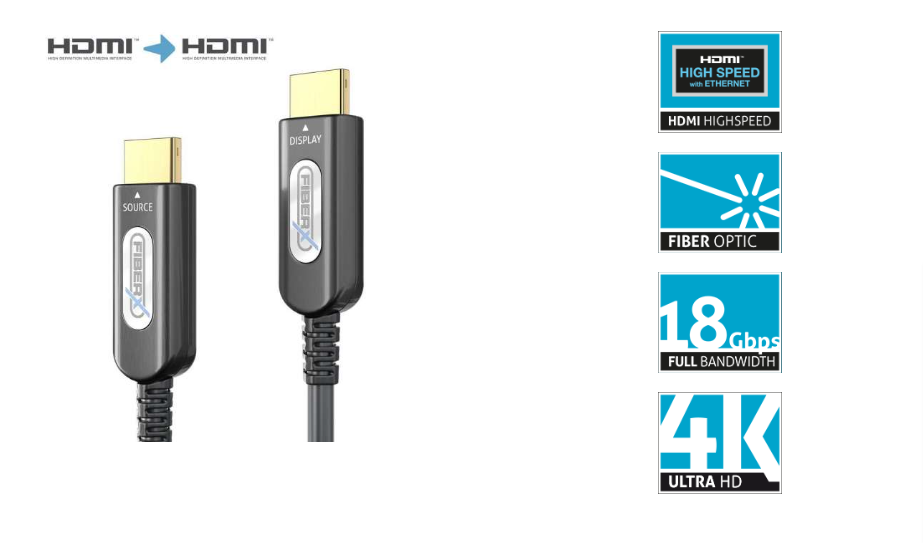 FiberX FX-I360-020 - HDMI 2.0 - 4K - Gepanzertes Glasfaserkabel mit Kabeltrommel - 20m