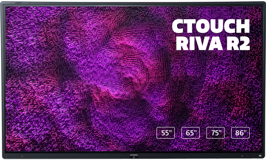CTOUCH Riva R2 - 86 Zoll - 400 cd/m² - 4K - Ultra-HD - 3840x2160 Pixel - Android 13 - 40 Punkt - Touch Display - Schwarz