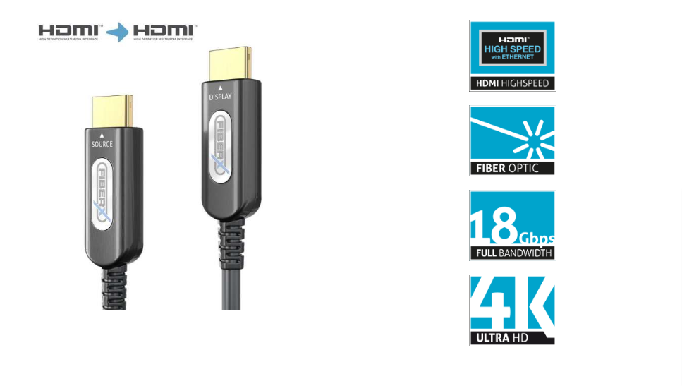 FiberX FX-I360-050S - HDMI 2.0 - 4K - Gepanzertes Glasfaserkabel - 50m