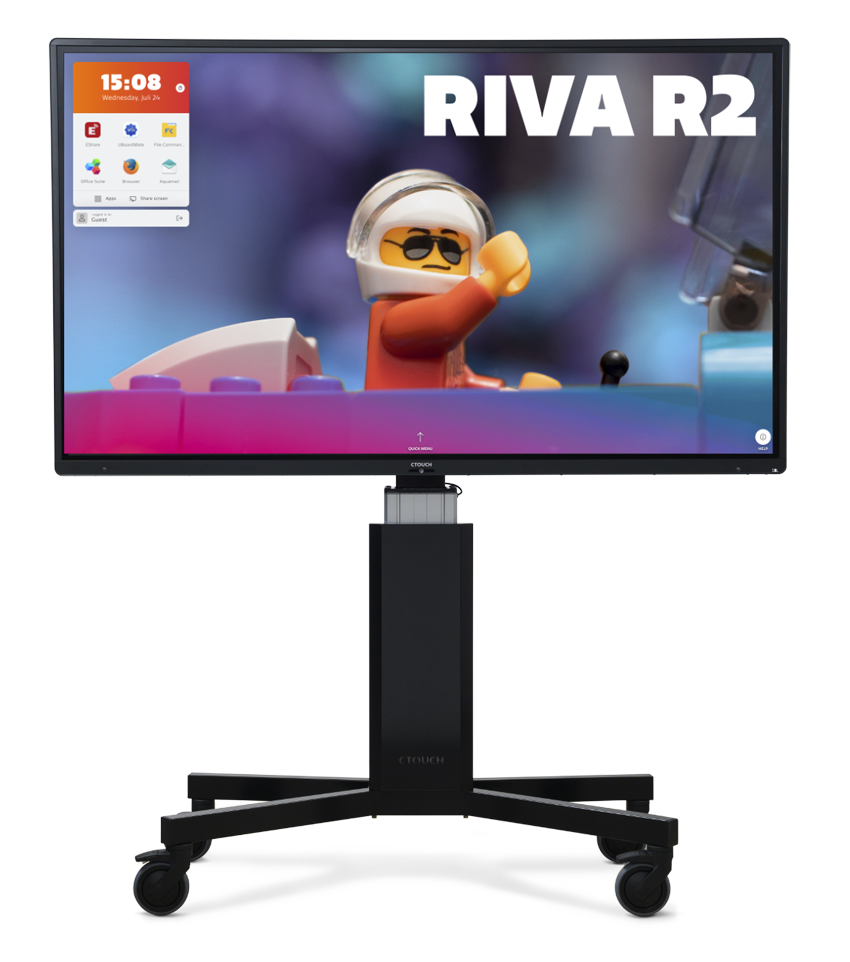 CTOUCH Riva R2 - 86 Zoll - 400 cd/m² - 4K - Ultra-HD - 3840x2160 Pixel - Android 13 - 40 Punkt - Touch Display - Schwarz