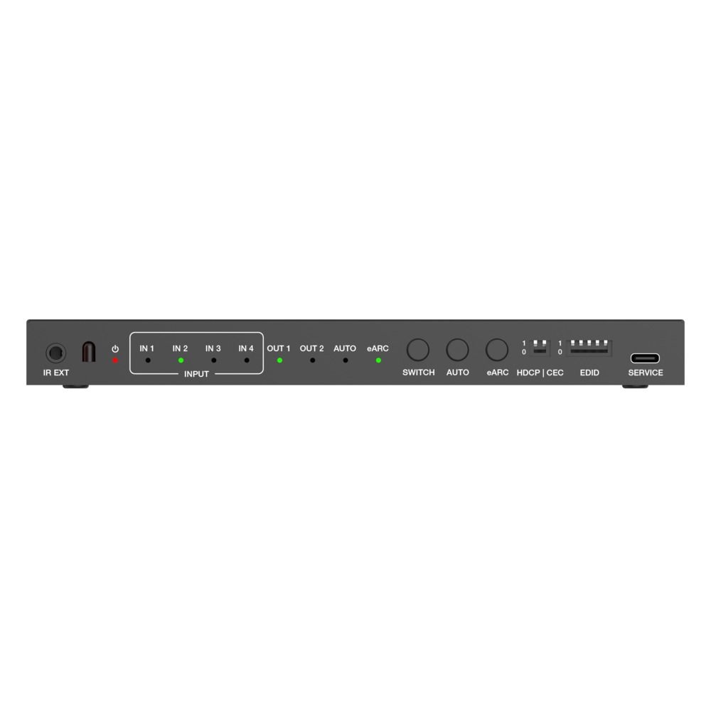 PureTools PT-SW-HD41-48G - 4x1 HDMI 2.1 Switcher 8K (60Hz 4:4:4), Audio-De-Embedding, eARC, RS232- und EDID-Management