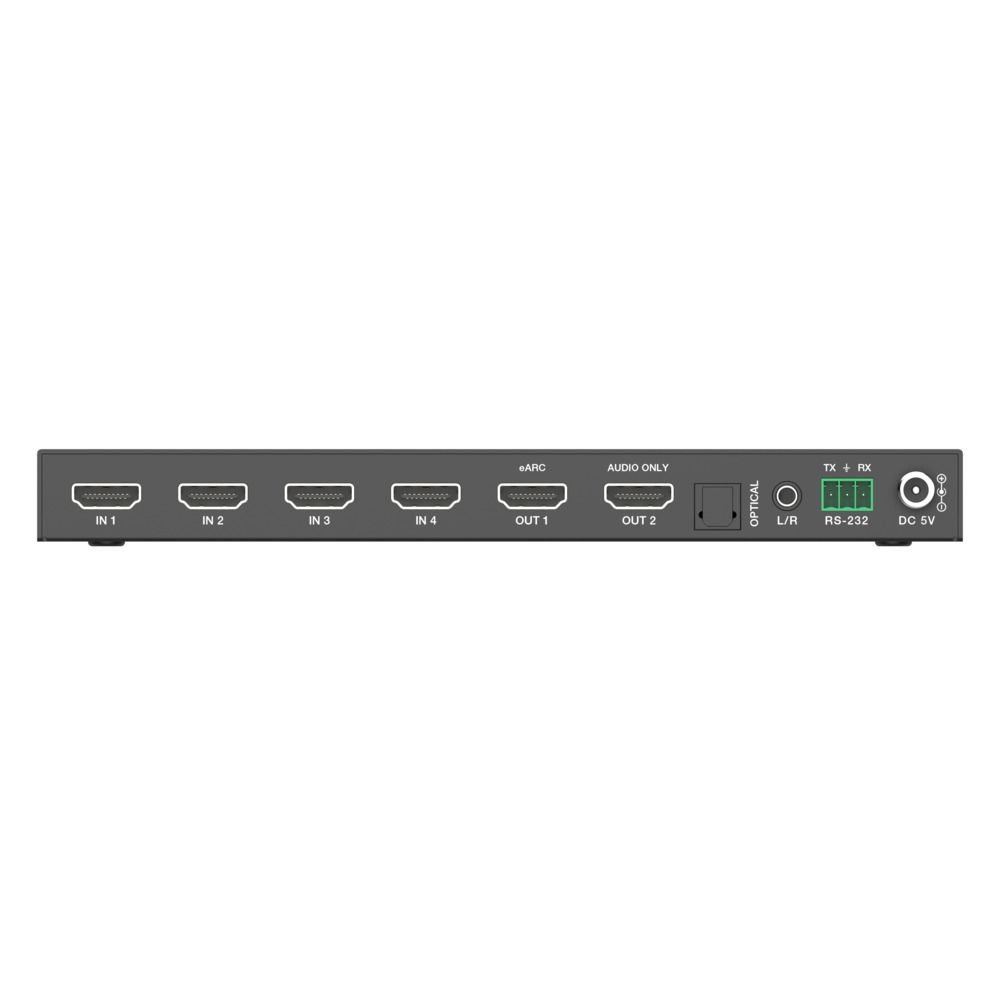 PureTools PT-SW-HD41-48G - 4x1 HDMI 2.1 Switcher 8K (60Hz 4:4:4), Audio-De-Embedding, eARC, RS232- und EDID-Management