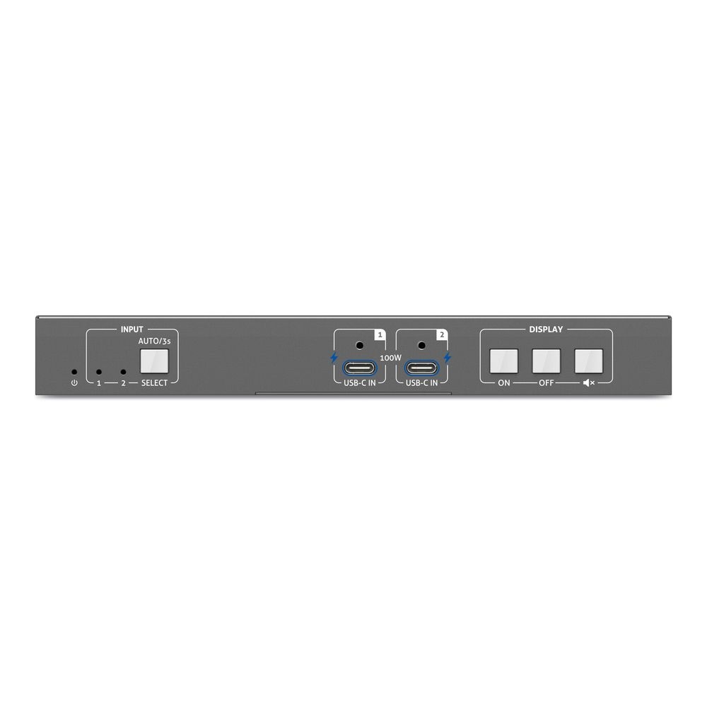 PureTools PT-PSW-21CC-KVM - 2 x USB-C - KVM 2x1 Dual Switcher mit 100W PD