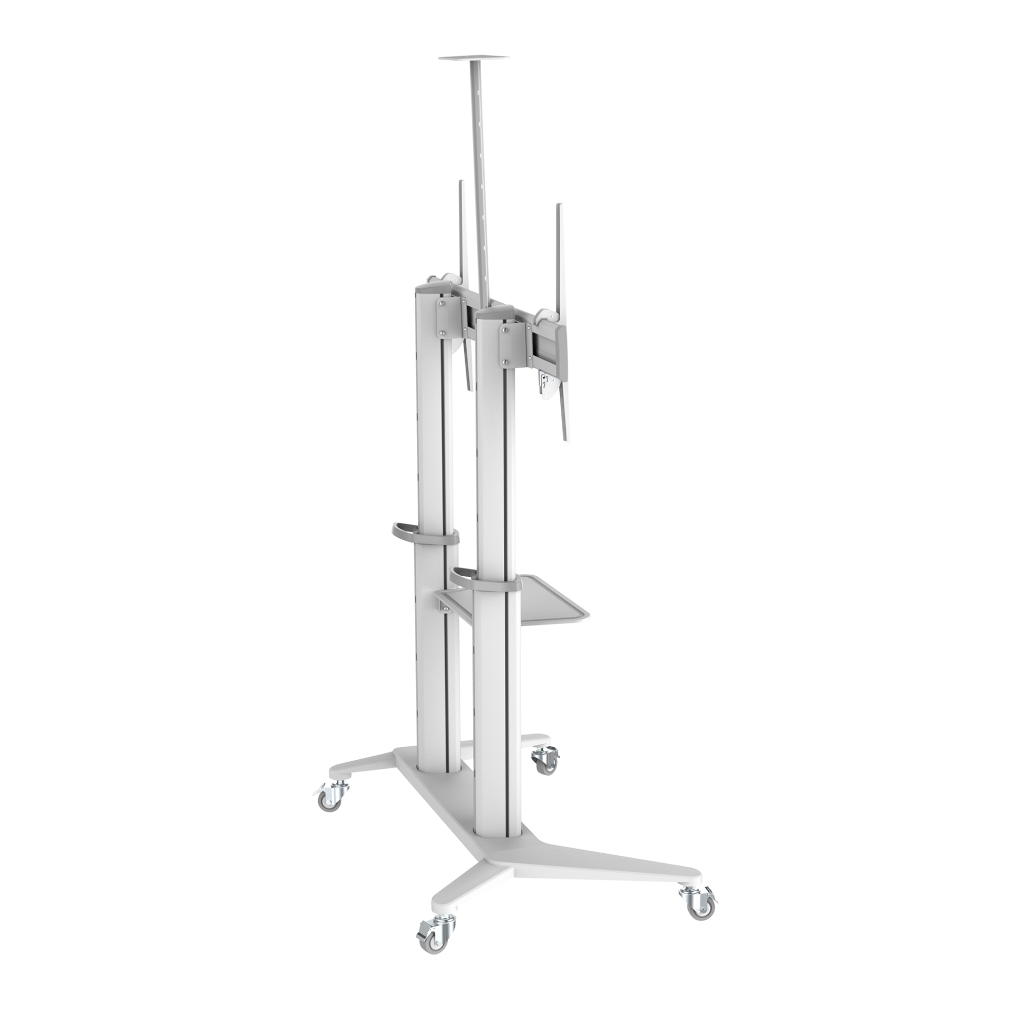 PureMounts PDS-0013C - höhenverstellbarer Rollwagen - 70-120 Zoll Display - VESA 1000x600mm - bis 140kg - Weiss