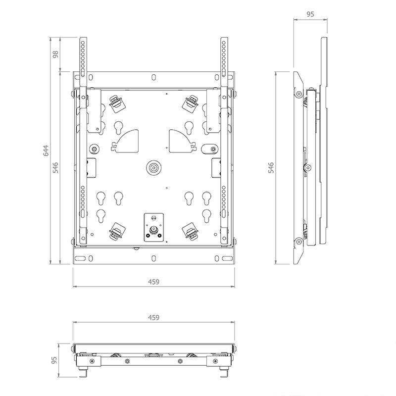 Hagor WH SA Flip 65 - dreh- und neigbare Wandhalterung - geeignet für Samsung Flip - 65-75 Zoll - VESA 400x400mm - bis 45kg - Weiß