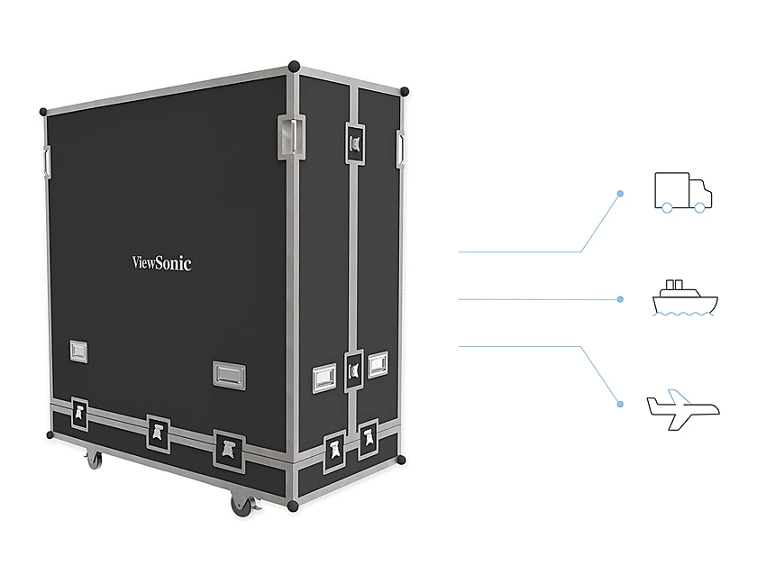 ViewSonic LDS135-153 All-in-One Direct-View LED-Display Kit - 135 Zoll - 1.56mm PP - 600 cd/m² - 1920x1080 Pixel - faltbares LED-Display + Rollwagen + Flight-Case