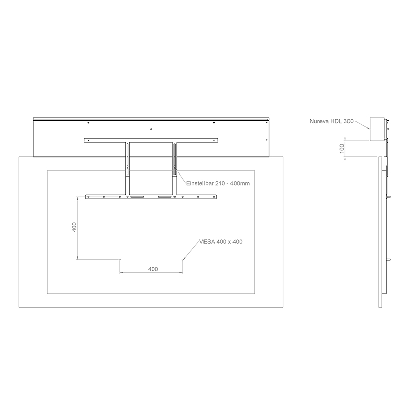 Hagor Nureva HDL 300 Adapter -  für 55-75 Zoll Displays - VESA 800mm
