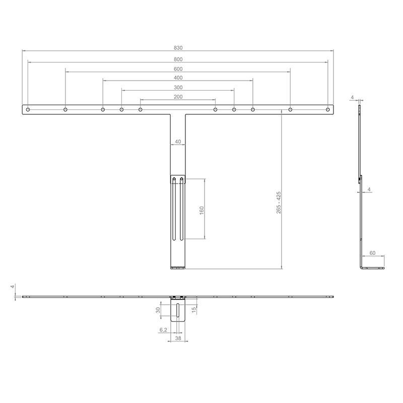 Hagor Adapter - für Poly Studio P15 + Poly Studio E70 + Poly Studio X30 -  passend zu Display 55-75 Zoll - VESA bis max. 800mm - Schwarz