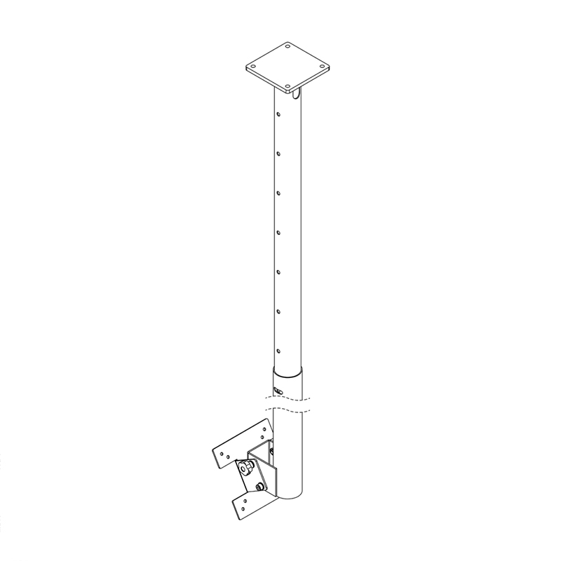 Hagor HA DH 900-1600 L - verstellbare Deckenhalterung - 55-75 Zoll - VESA 800x600 - bis 50 kg - schwarz