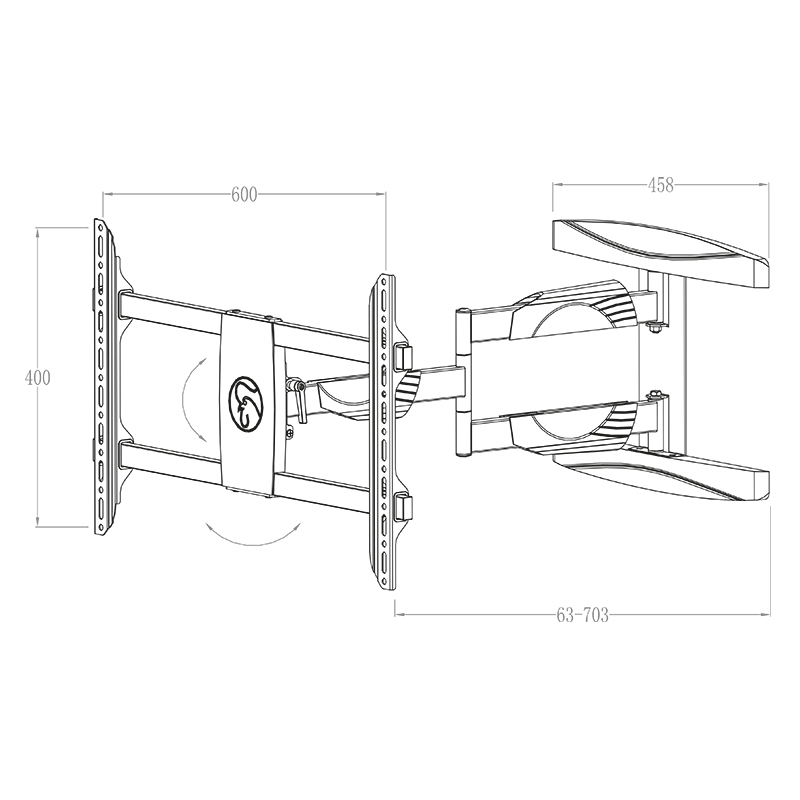 Hagor BrackIT L - schwenk- und neigbare Wandhalterung - 32-55 Zoll - VESA 600x400mm - bis 30kg - Schwarz