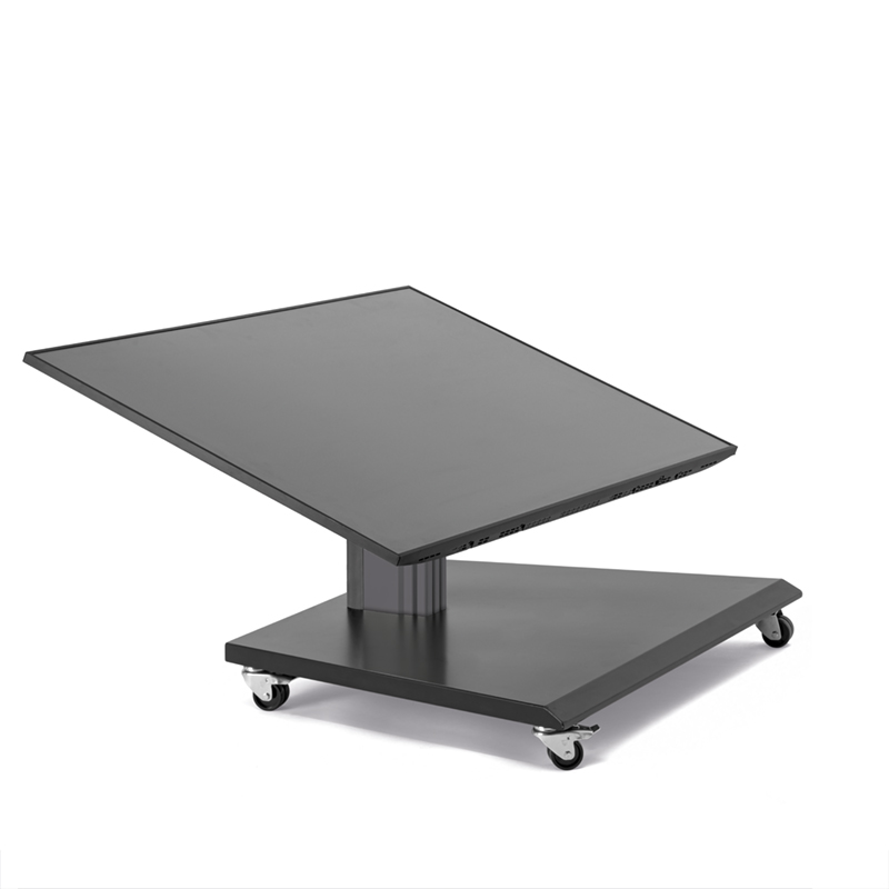 Hagor BrackIT Stand Low Tilt - niedriges mobiles Standsystem - Display-Neigung bis 90° - 32-55 Zoll - VESA 400x400mm - bis 30kg - Schwarz