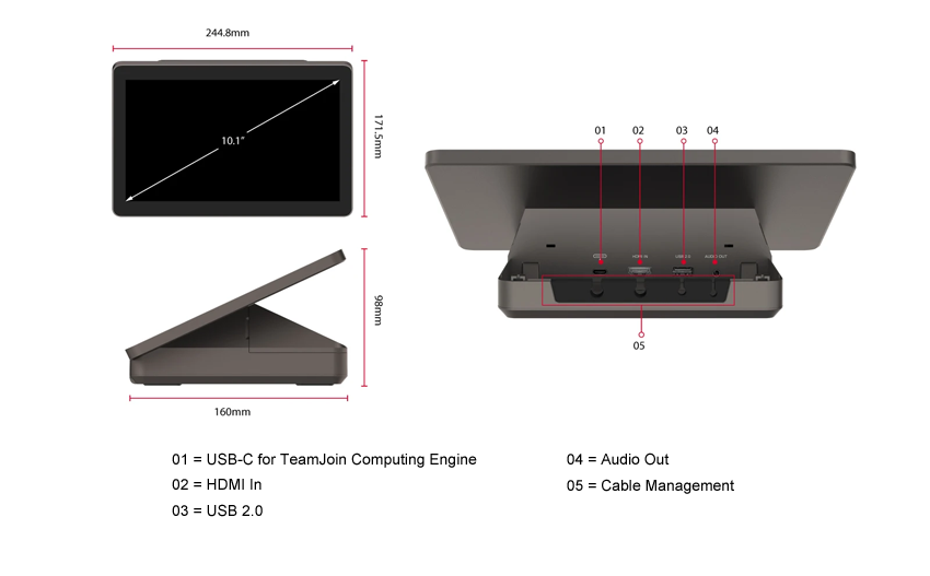 ViewSonic TeamJoin™ TRS10-UB Bundle - inkl. TRS10 + UMB202 - All-In-One 4K Videokonferenzsystem - mit 4K-Kamera