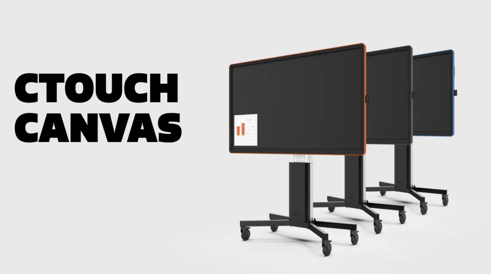 CTOUCH Canvas - 55 Zoll - 350 cd/m² - 4K - Ultra-HD - 3840x2160 Pixel - 20 Punkt - Touch Display - Schwarz / Midnight Grey