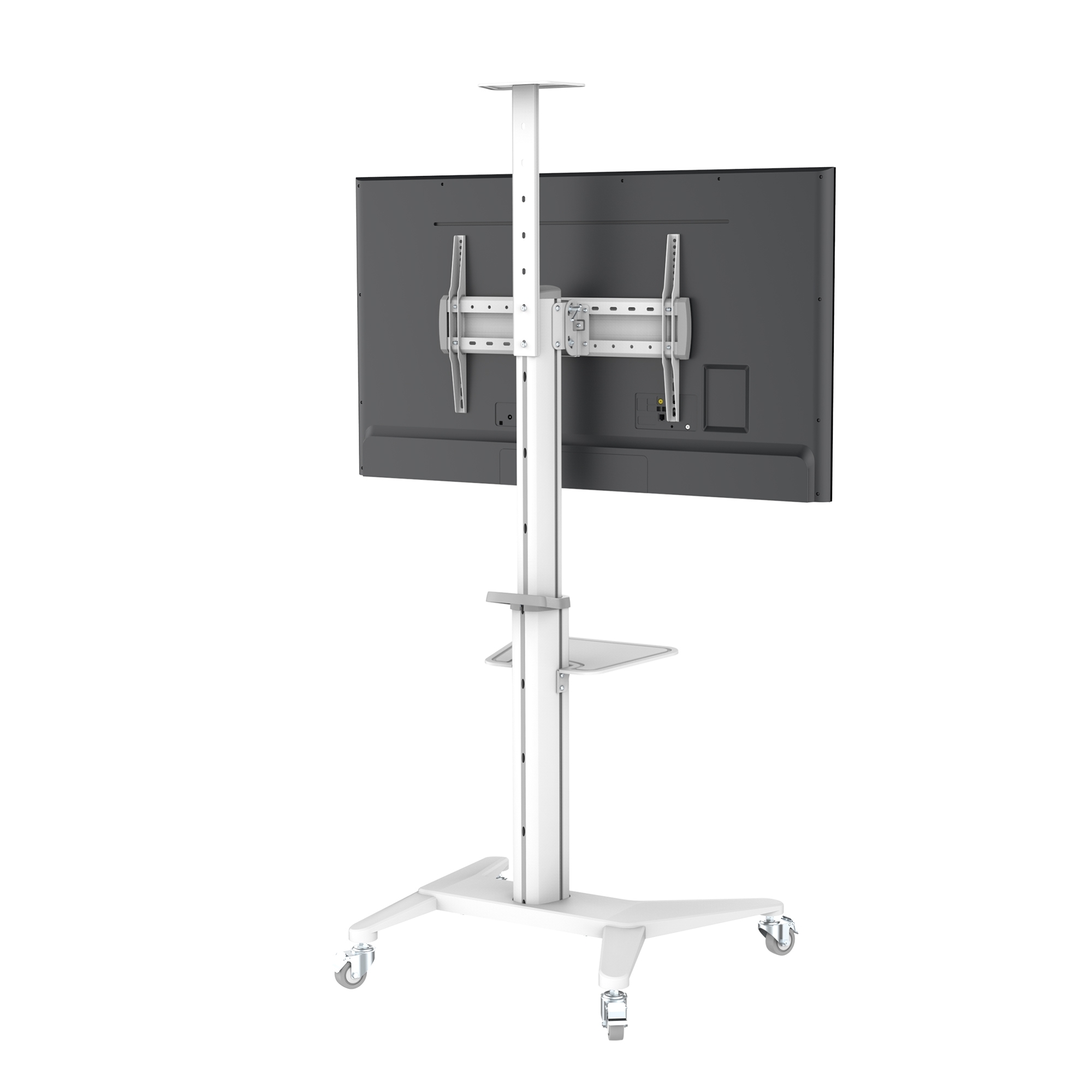 PureMounts PDS-0003C - höhenverstellbarer Rollwagen - 37-80 Zoll Display - VESA 600x400mm - bis 70kg - Weiss