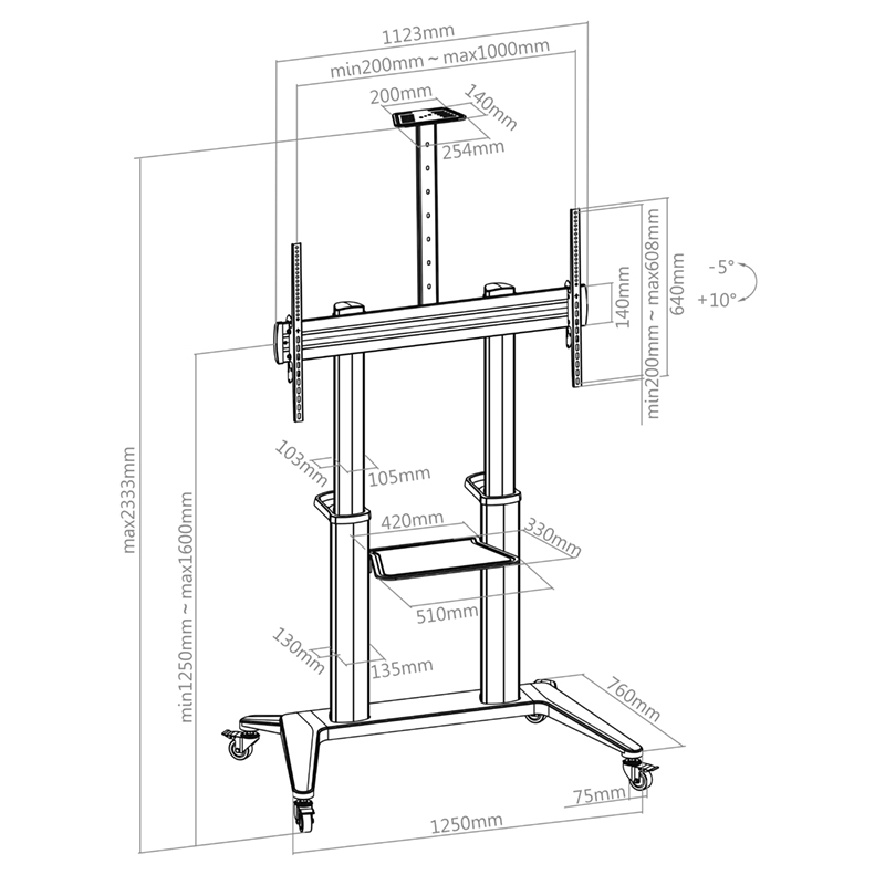 Hagor BrackIT Stand HD XXL  Abmessungen