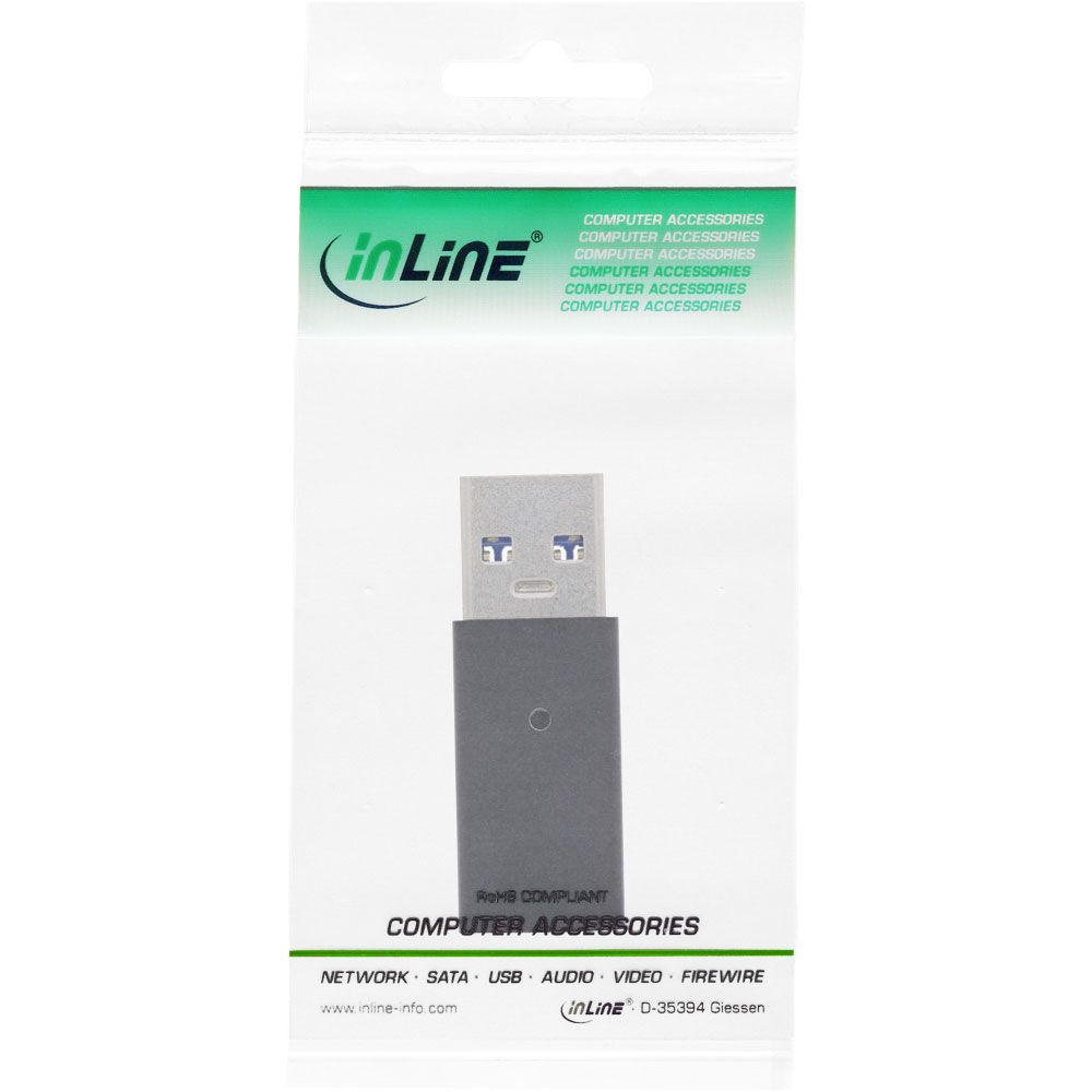 InLine USB 3.2 Gen. 1 Adapter, USB-A Stecker auf USB-C Buchse