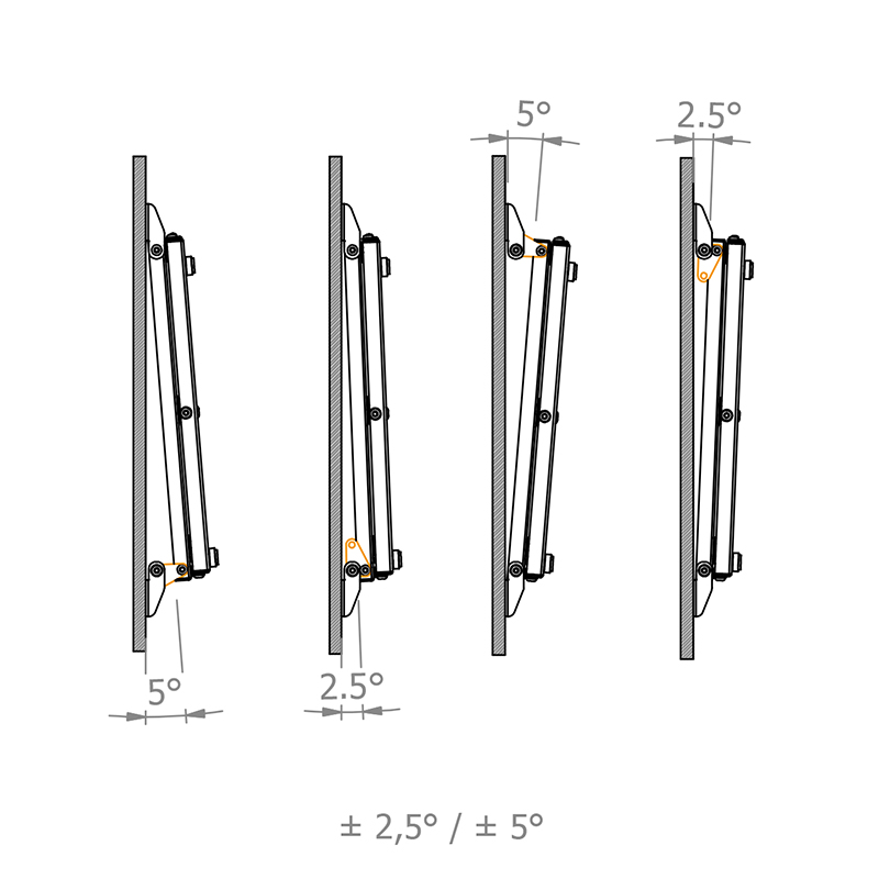 Hagor WH Turn M - drehbare Universal-Wandhalterung - für Display 46-55 Zoll - VESA 400x400mm - bis 45kg - Schwarz