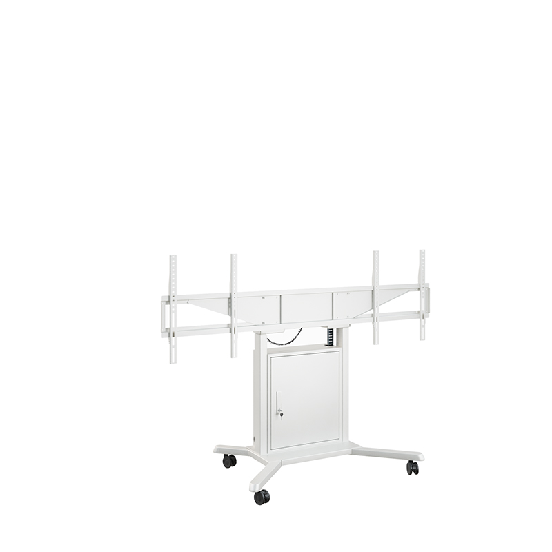 Hagor HP Twin Lift M-DW - mobiles, elektrisch höhenverstellbares Liftsystem für zwei Displays 'side-by-side' - 2x 46-65 Zoll - VESA 600x400mm -  bis 60kg pro Display - Weiss