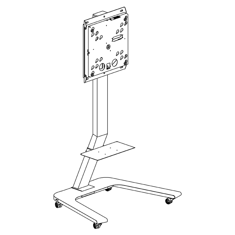 Hagor BrackIT Rotate - Rollwagen mit arretierungsfreiem Drehmechanismus - 43-65 Zoll - VESA 400x400mm - bis 45 kg - Schwarz