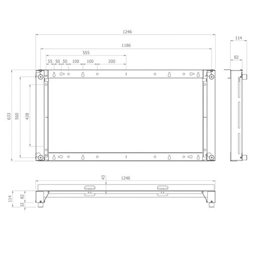 Hagor WH LG 55XE4F - Outdoor-Wandhalterung für LG 55XE4F-Serie - Landscape / Portrait - Schwarz - 5868