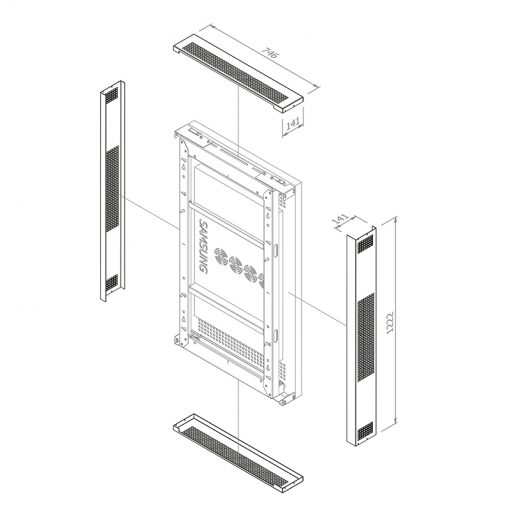 Hagor Cover-Set WH OH 55 - verwendbar mit Hagor Outdoor-Halterung WH OH 55 und Samsung OH55 Serie - 5870