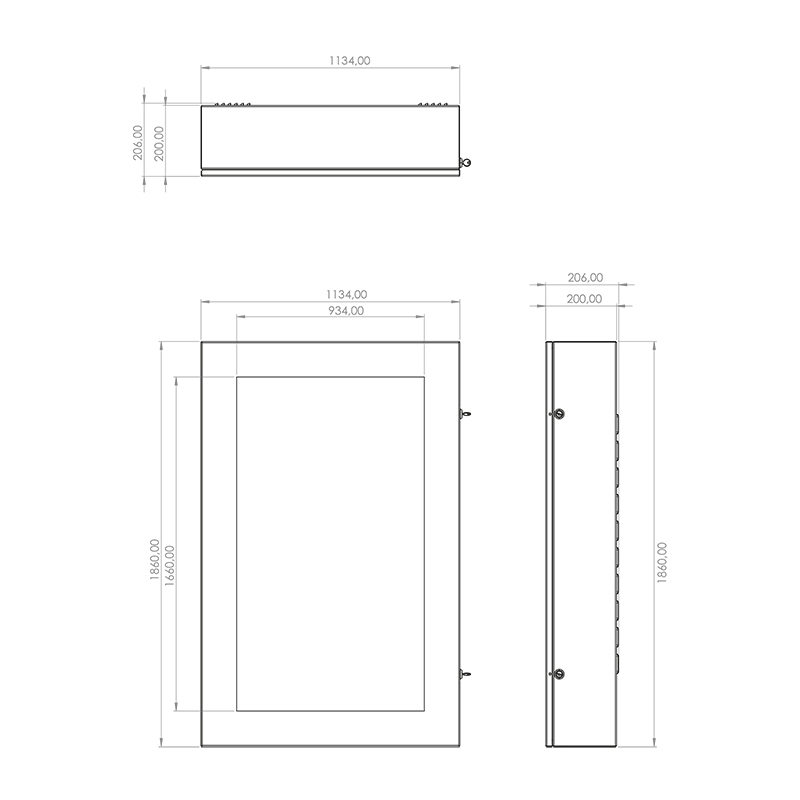 Hagor ScreenOut® Pro XXL Portrait - 75 Zoll - Outdoorschutzgehäuse zur Wandmontage - inkl. Heizung & HQ-Lüftung - Schwarz