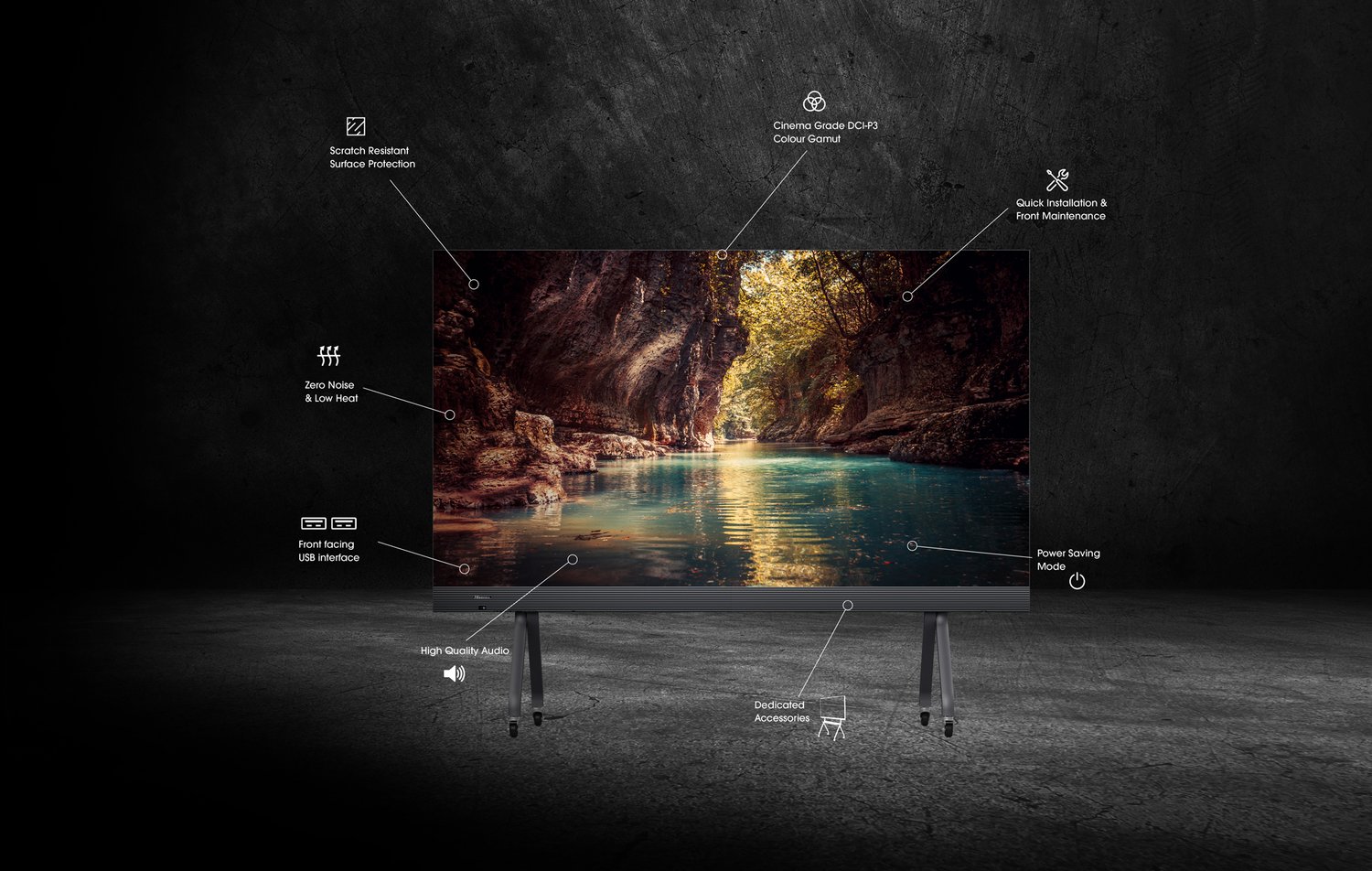 Schaffen Sie das ultimative immersive AV-Erlebnis für Ihren Sitzungssaal mit dem Hisense HAIO138 All-In-One LED-Display.