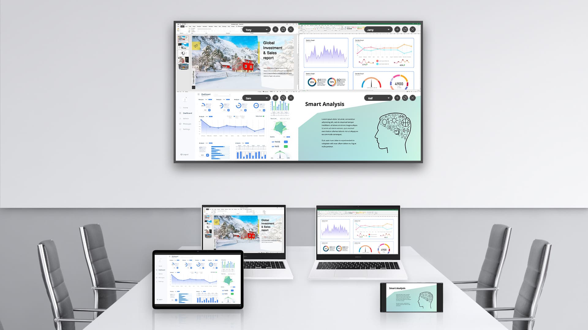 Mit SmartView+ erhalten Sie beim Samsung QB75B die drahtlose Bildschirmfreigabe.