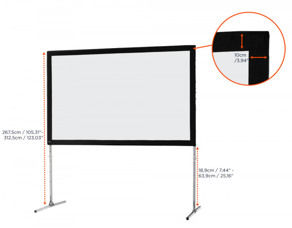 celexon Faltrahmen Leinwand Mobil Expert - 16:10 - BM 366 x 229 - Aufprojektion