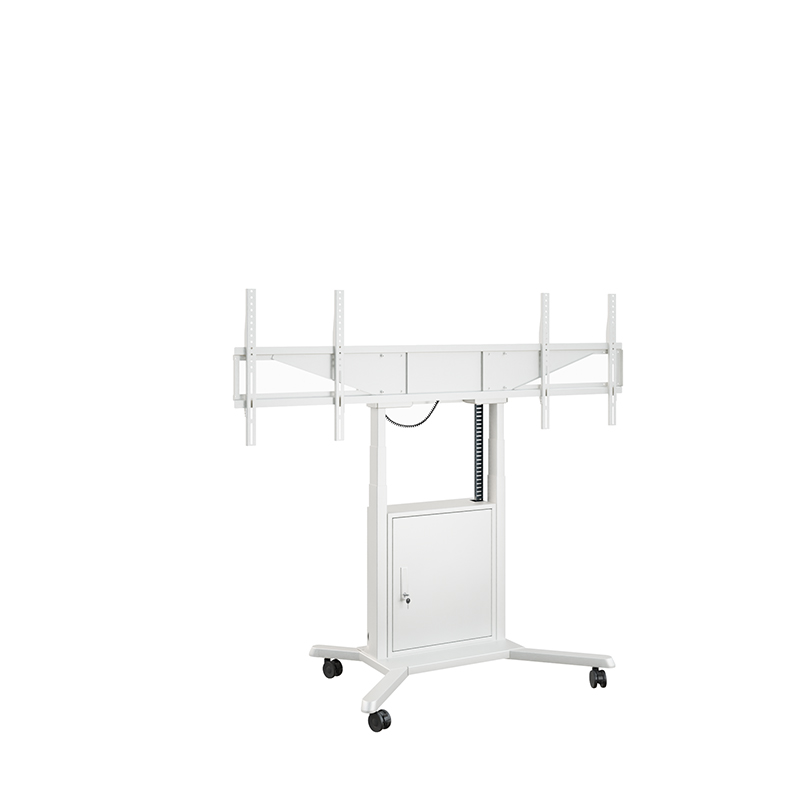 Hagor HP Twin Lift M-DW - mobiles, elektrisch höhenverstellbares Liftsystem für zwei Displays 'side-by-side' - 2x 46-65 Zoll - VESA 600x400mm -  bis 60kg pro Display - Weiss