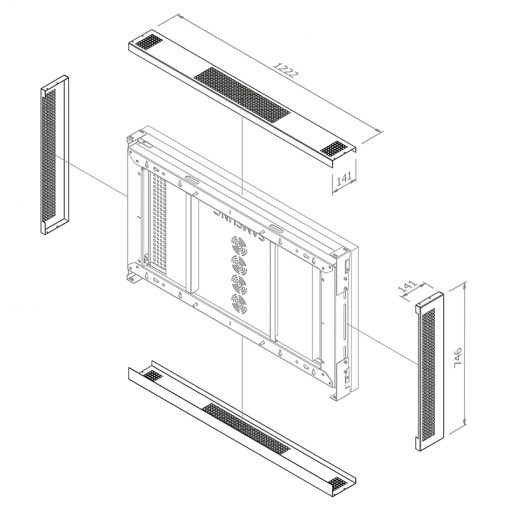 Hagor Cover-Set WH OH 55 - verwendbar mit Hagor Outdoor-Halterung WH OH 55 und Samsung OH55 Serie - 5870