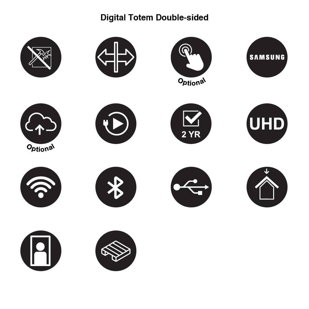 Showdown Digital Double-Sided Totem DIDTOTEM55ESFT - 55 Zoll - mit Samsung QM55C Display - mit Touchfolie - Schwarz