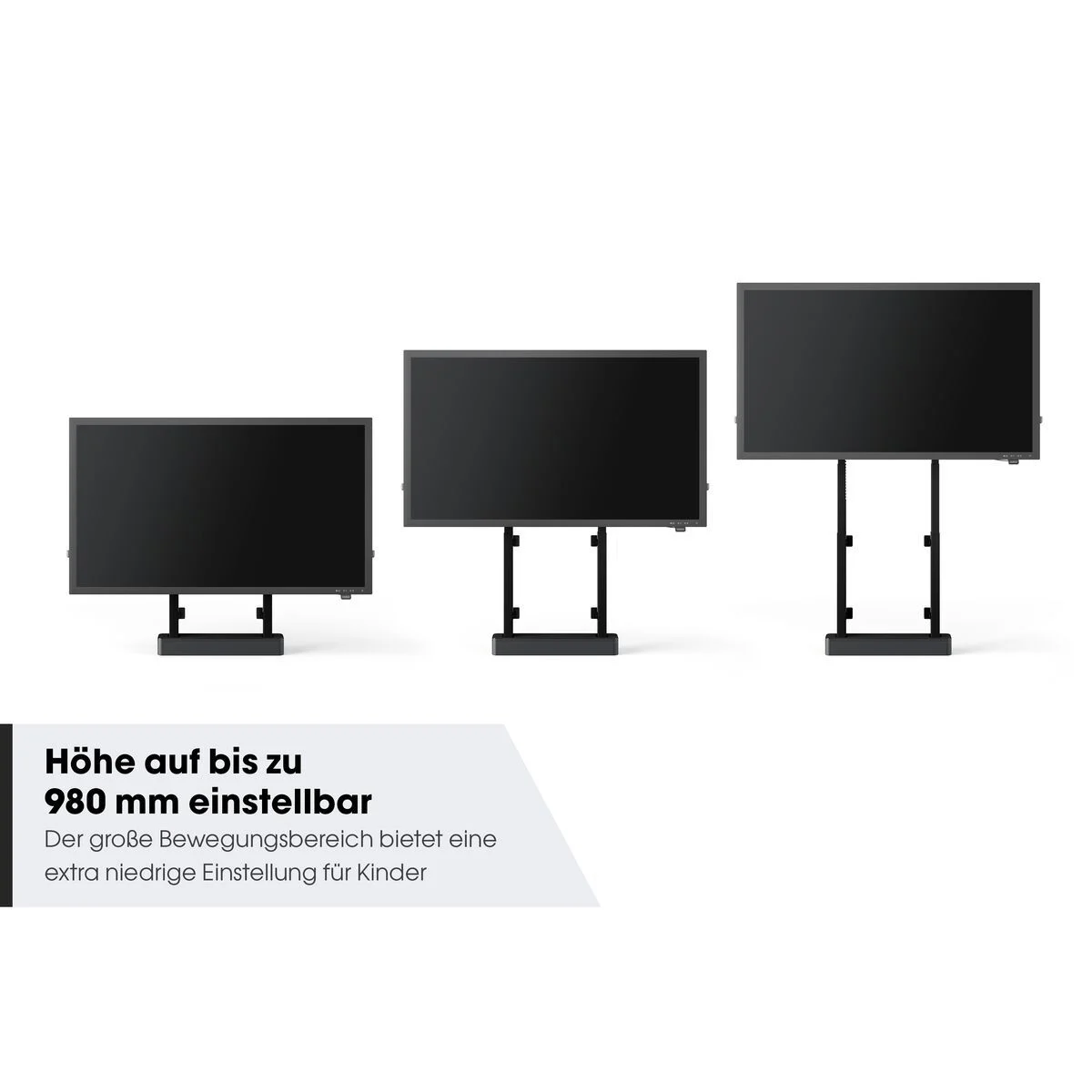 VOGELS RISE 5308 - motorisierter Rollwagen - 65-86 Zoll - VESA 800x600mm - bis 120 kg - 80 mm/s - Premium-Rollen Schwarz