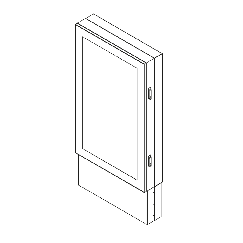 Hagor ScreenOut Eco Kiosk XL - Outdoor Stele inkl. Heizung und Lüftung - 75 Zoll - IP65 / IP54 - Vandalismusgeschützt - Hochformat