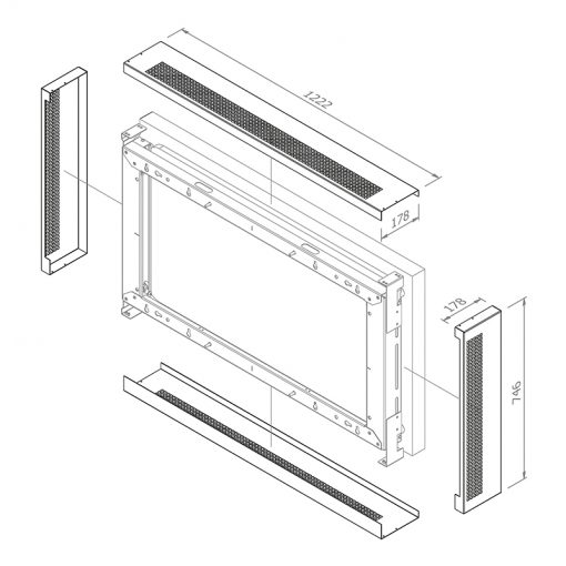 Hagor Cover-Set WH LG 55XE4F - verwendbar mit Hagor Outdoor-Halterung WH LG 55XE4F und Outdoordisplay LG 55XE4F - 5873