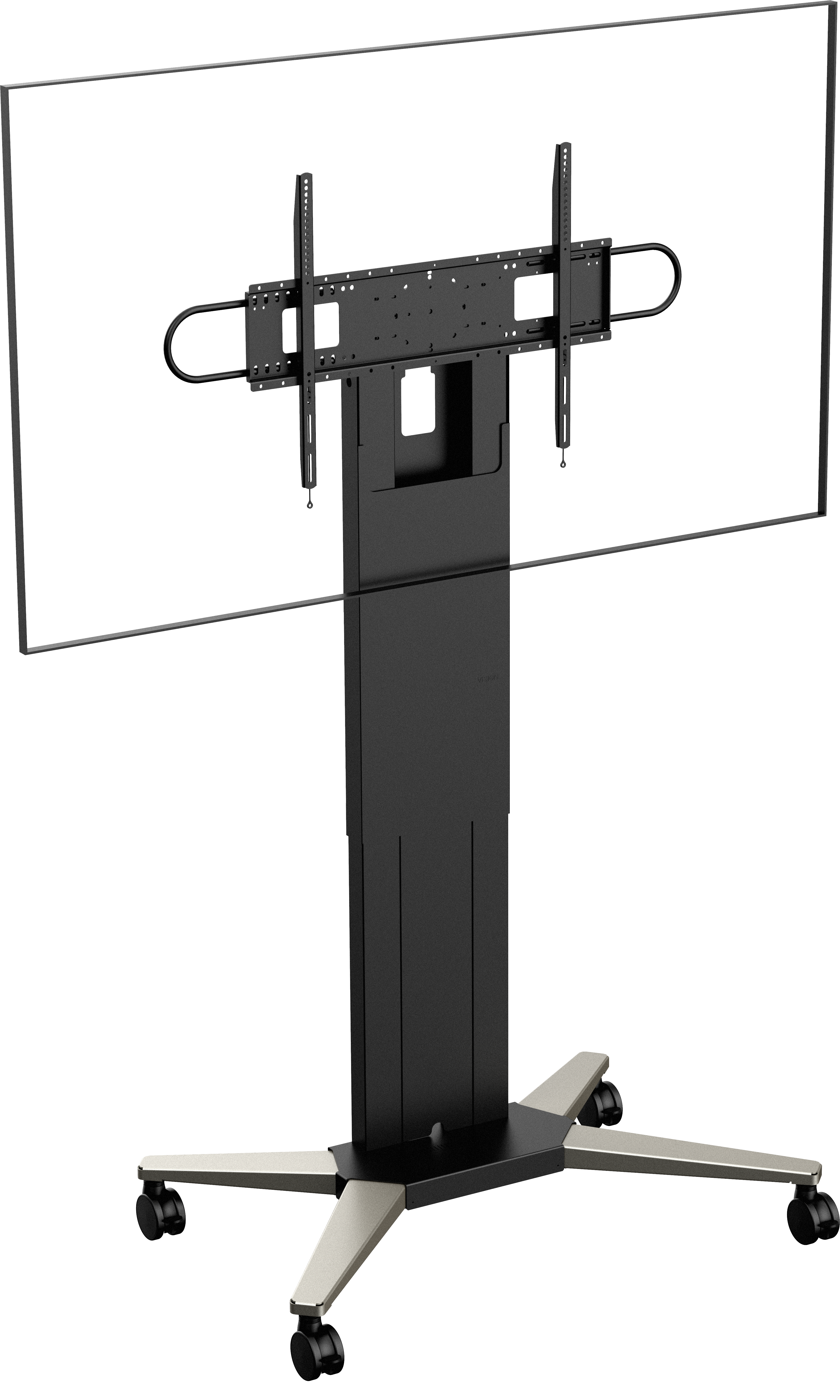 Vision VFM-F51T - manuell höhenverstellbarer Rollwagen / Standfuß - 47-100 Zoll - VESA 800x600mm - bis 95 kg - Schwarz