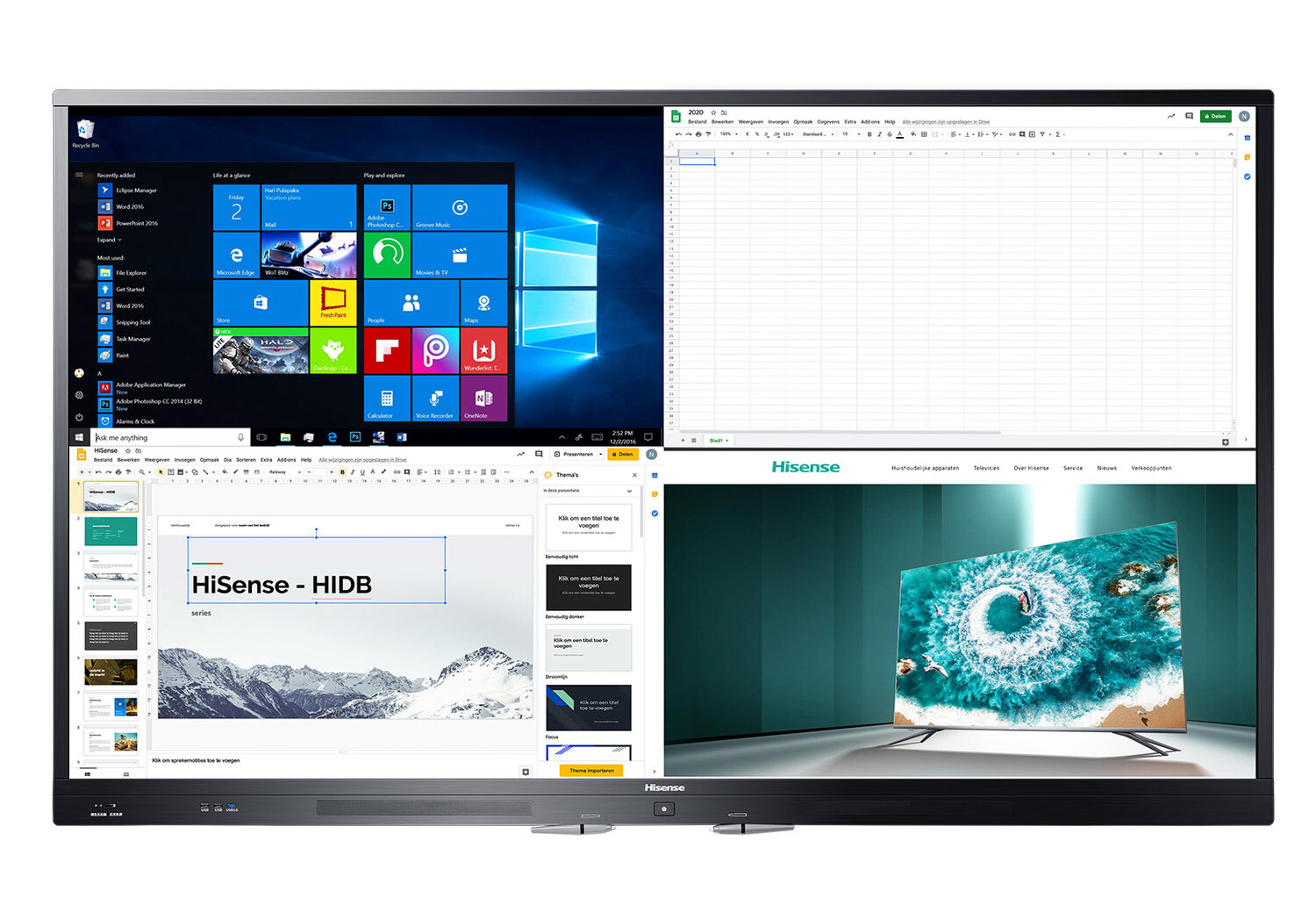 Hisense 65WR60AE - 65 Zoll - 360 cd/m² - Ultra-HD - 3840x2160 Pixel - 20 Punkt - Advanced Interactive Display