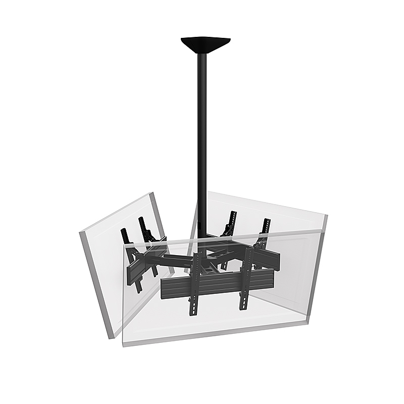 Hagor CPS Ceilingmount Triangle - Deckenhalterung für 3 Displays - Dreieckanordnung "back-to-back" - 46-65 Zoll - VESA 600x400 - bis 3 x 40 kg - schwarz