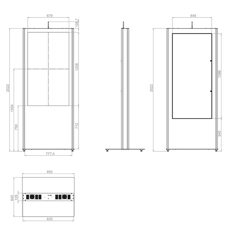 Hagor vis-it® Portrait 49-55 Zoll - Indoorstele - 49-55 Zoll - Hochformat - Schwarz