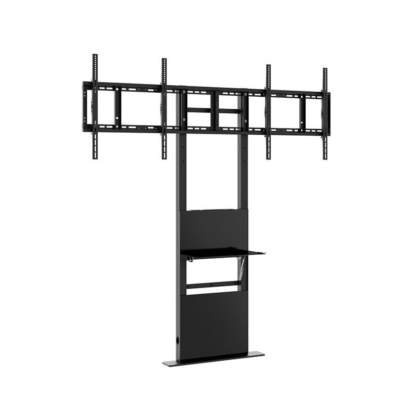 Hagor Pro-Tower Wall Dual - Standsystem zur Boden-Wandmontage - 2x 55-65 Zoll - Side-by-Side 55kg - VESA 600x400mm - Schwarz