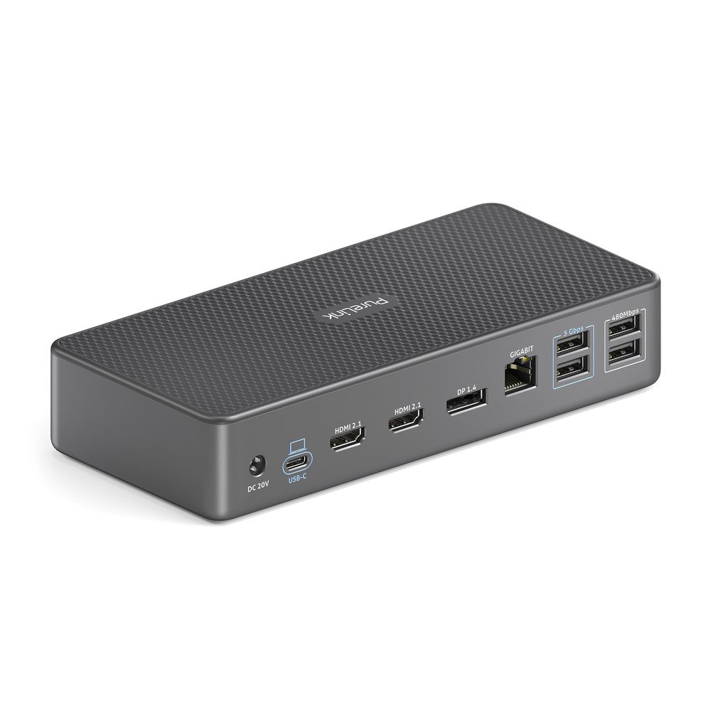 Purelink Vuelogic VL-D220 - 15-in-1 USB-C DisplayLink Docking Station - 2x HDMI 2.1 8K30, 1x DP 1.4 8K30, USB 3.2 Gen2 100W PD 10Gbps, 7x USB, 1x Ethernet, 1x Kartenleser