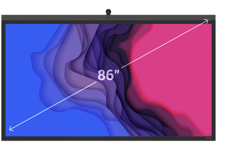 NewLine TT-8622Z - 86 Zoll - 400cd/m² - Ultra-HD - 3840x2160 Pixel - 40/20 Punkt - P-CAP Touch-Display - 4K-Weitwinkelkamera - 8 Mikrofon Array - Lautsprecher - WiFi+Bluetooth - VEGA Serie