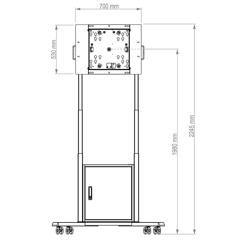 Hagor HP Twin Lift M-Flip + Adapter 65" - mobiles, elektrisch höhenverstellbares Liftsystem - displayspezifisch für Samsung Flip WM65B - bis 45kg - Weiss