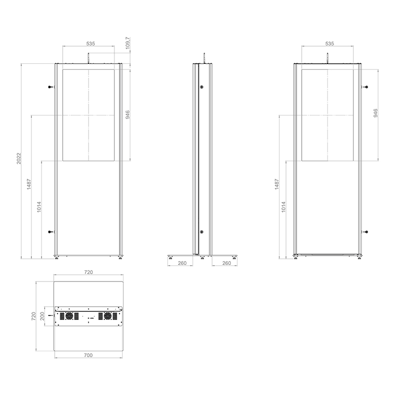 Hagor vis-it® Portrait 42-46 Zoll B2B - Indoorstele Back-to-Back - 42-46 Zoll - doppelseitig - Hochformat - Schwarz