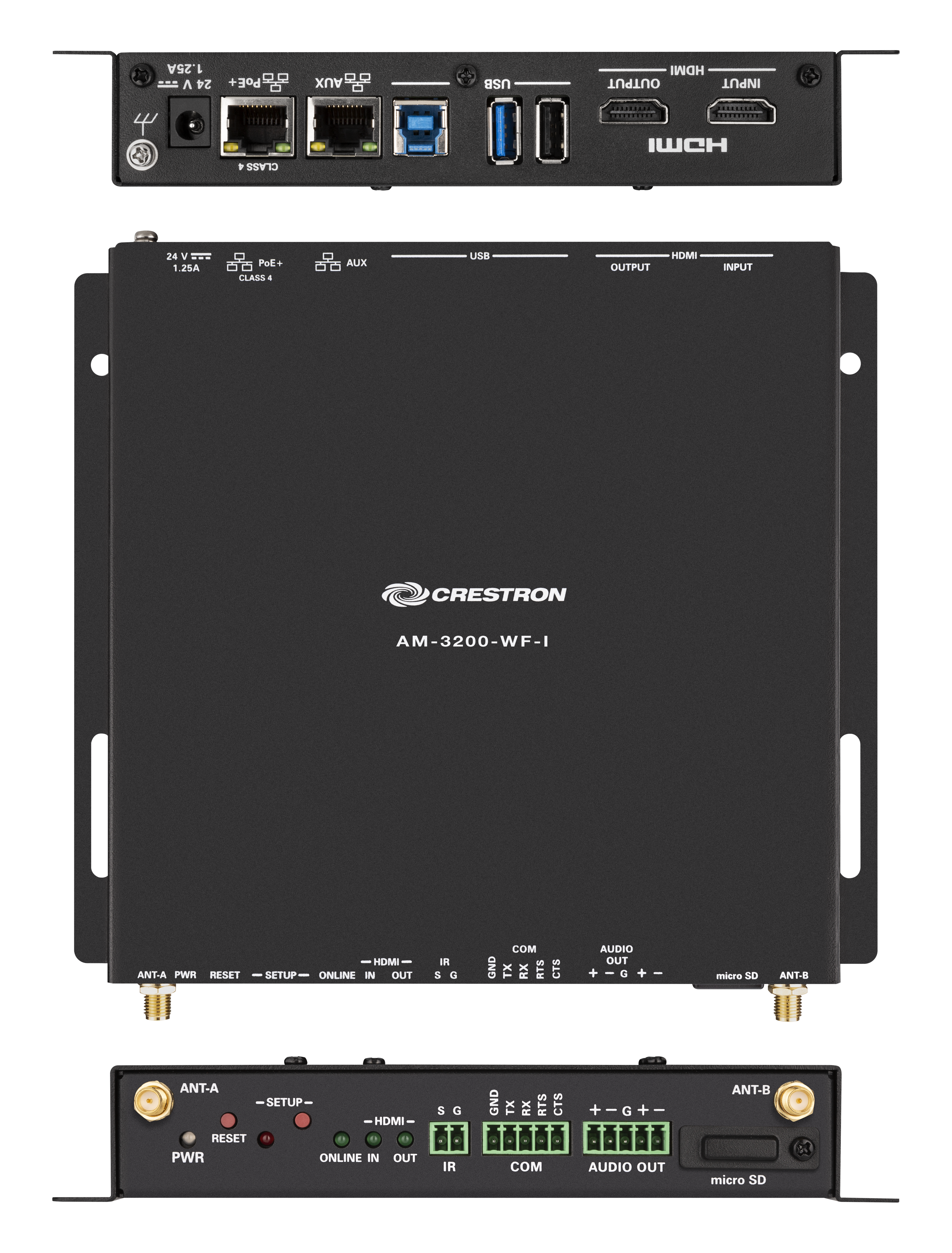 Crestron AM3-212-I KIT - AirMedia® Series 3 KIT bestehend aus AM-3200-WF-I Receiver + zwei AM-TX3-100-I Connect-Adapter + AM-TX3-100-CRADLE Tischhalterung