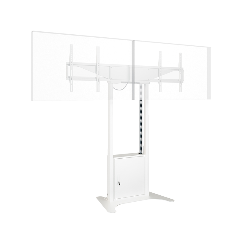 Hagor HP Twin Lift FS-DW - freistehendes, elektrisch höhenverstellbares Liftsystem für zwei Displays 'side-by-side' - 2x 46-65 Zoll - VESA 600x400mm -  bis 60kg pro Display - Weiss