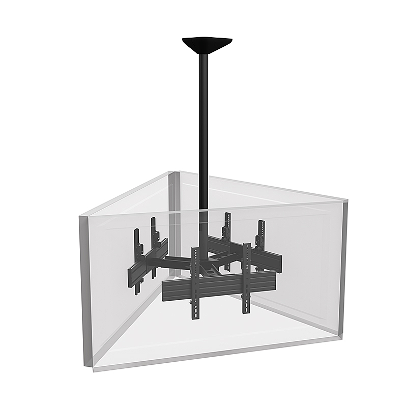 Hagor CPS Ceilingmount Triangle - Deckenhalterung für 3 Displays - Dreieckanordnung "back-to-back" - 46-65 Zoll - VESA 600x400 - bis 3 x 40 kg - schwarz