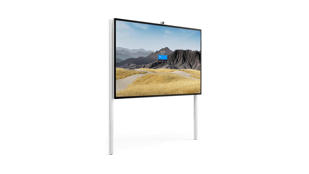 Steelcase Roam Wandhalterung mit Bodenstützen für 85 Zoll Microsoft Surface Hub 2S und Surface Hub 3