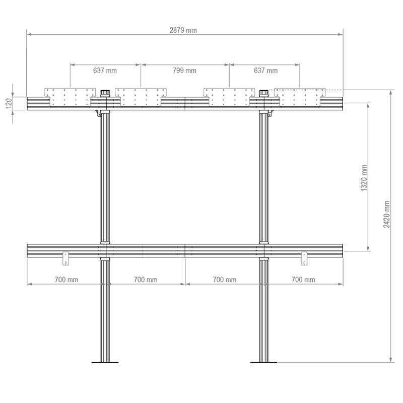 Hagor LED-SBW Samsung IAC 130 Zoll - Standsystem zur Boden-Wandmontage - passend für Samsung IAC 130 Zoll - Schwarz